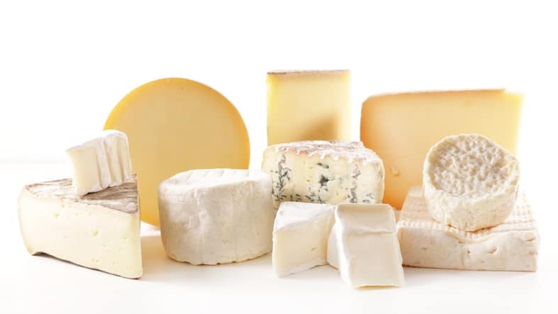 selection of various french cheese portion isolated on white background selection of various french cheese portion isolated on white background