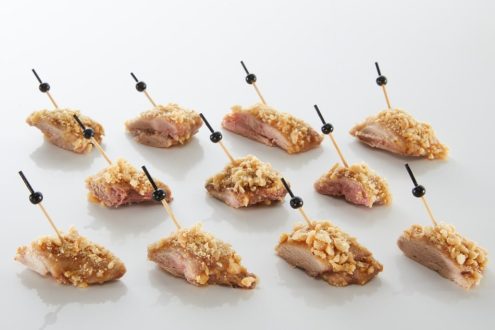 Cailles laquées cacahuètes cocktail traiteur